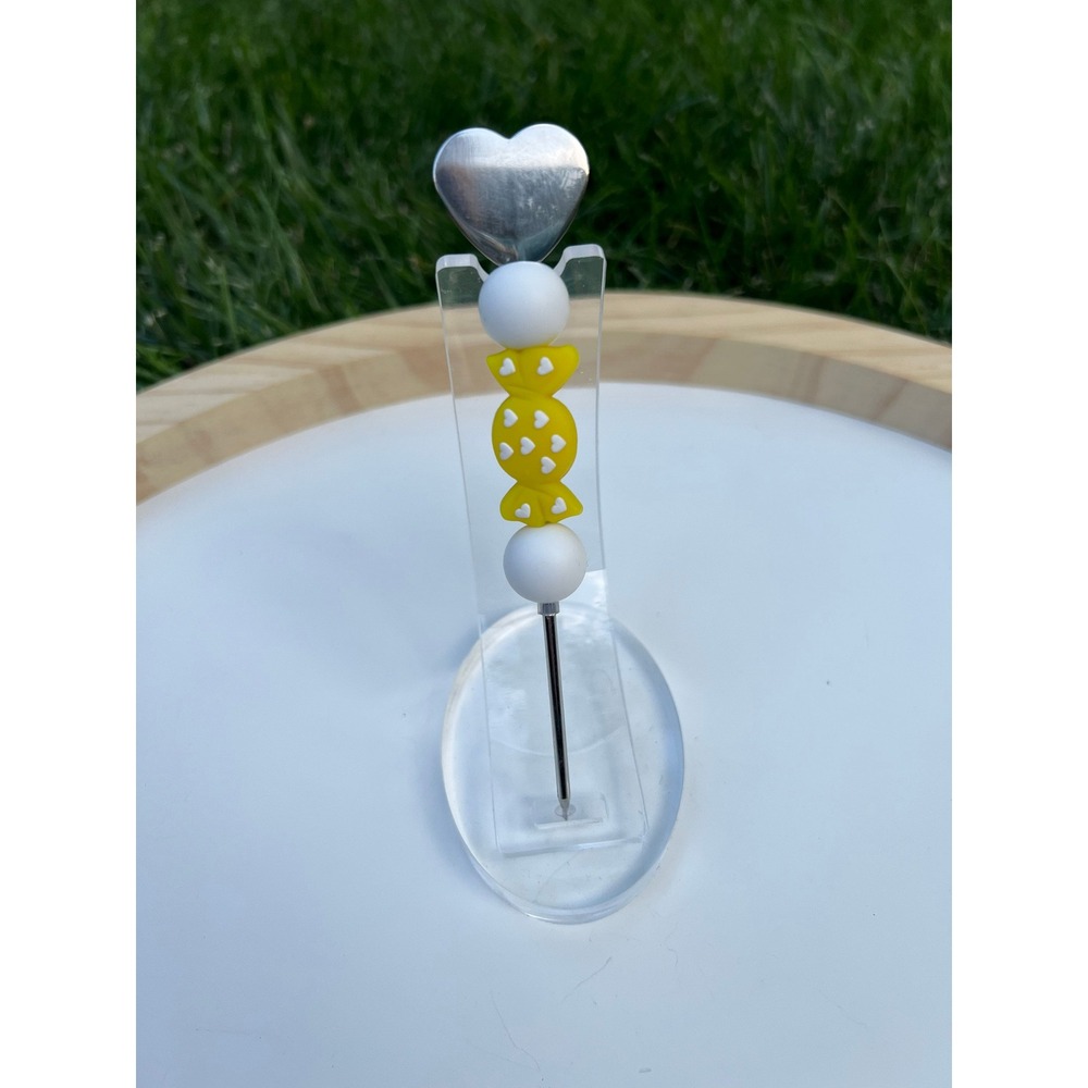Yellow Candy Beaded Cookie Scribe Royal Icing‎ Silicone Beads